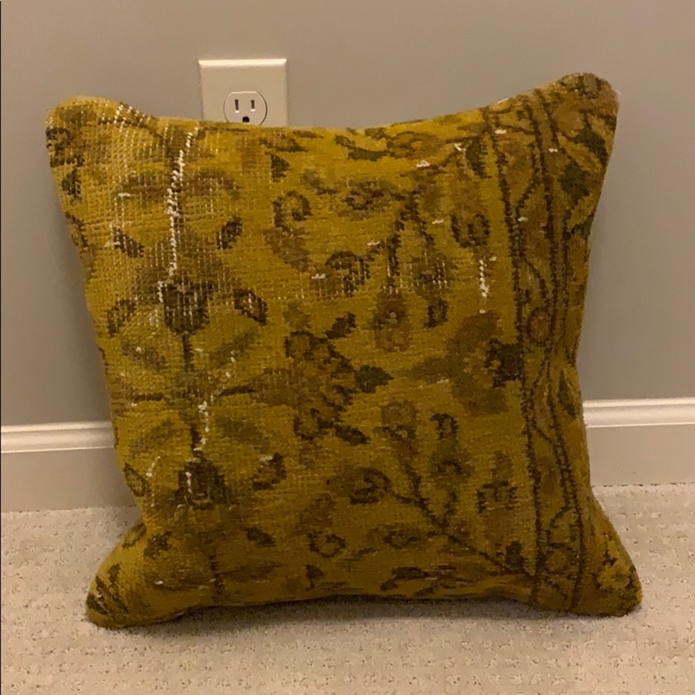 Incredible mustard yellow rug pillow